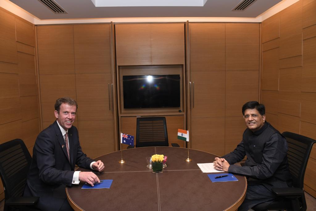 Australia\\\\\\\\\'s Minister for Trade, Tourism and Investment, the Hon Dan Tehan MP with India\\\\\\\\\'s Trade Minister, Piyush Goyal